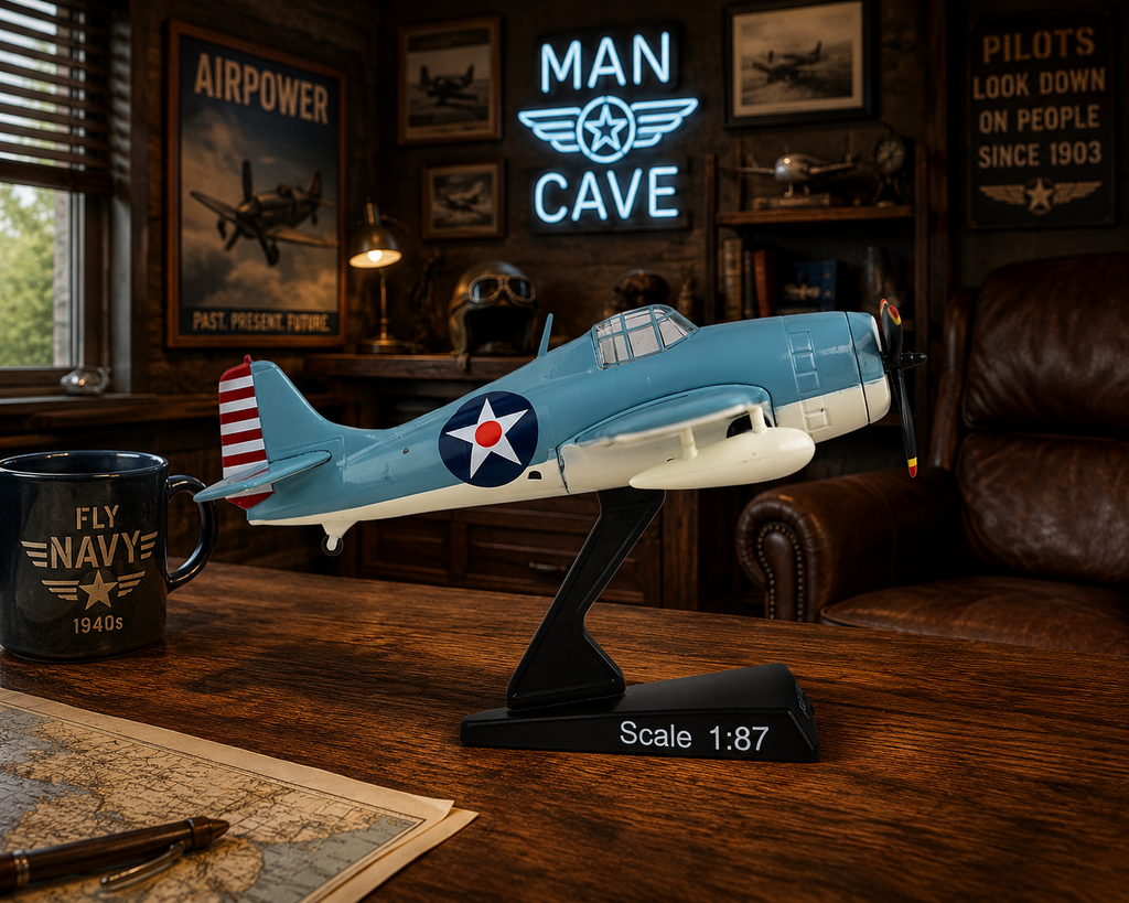 F4F Wildcat WWII Navy Fighter 3D Printed Model Kit – 1:87 Scale