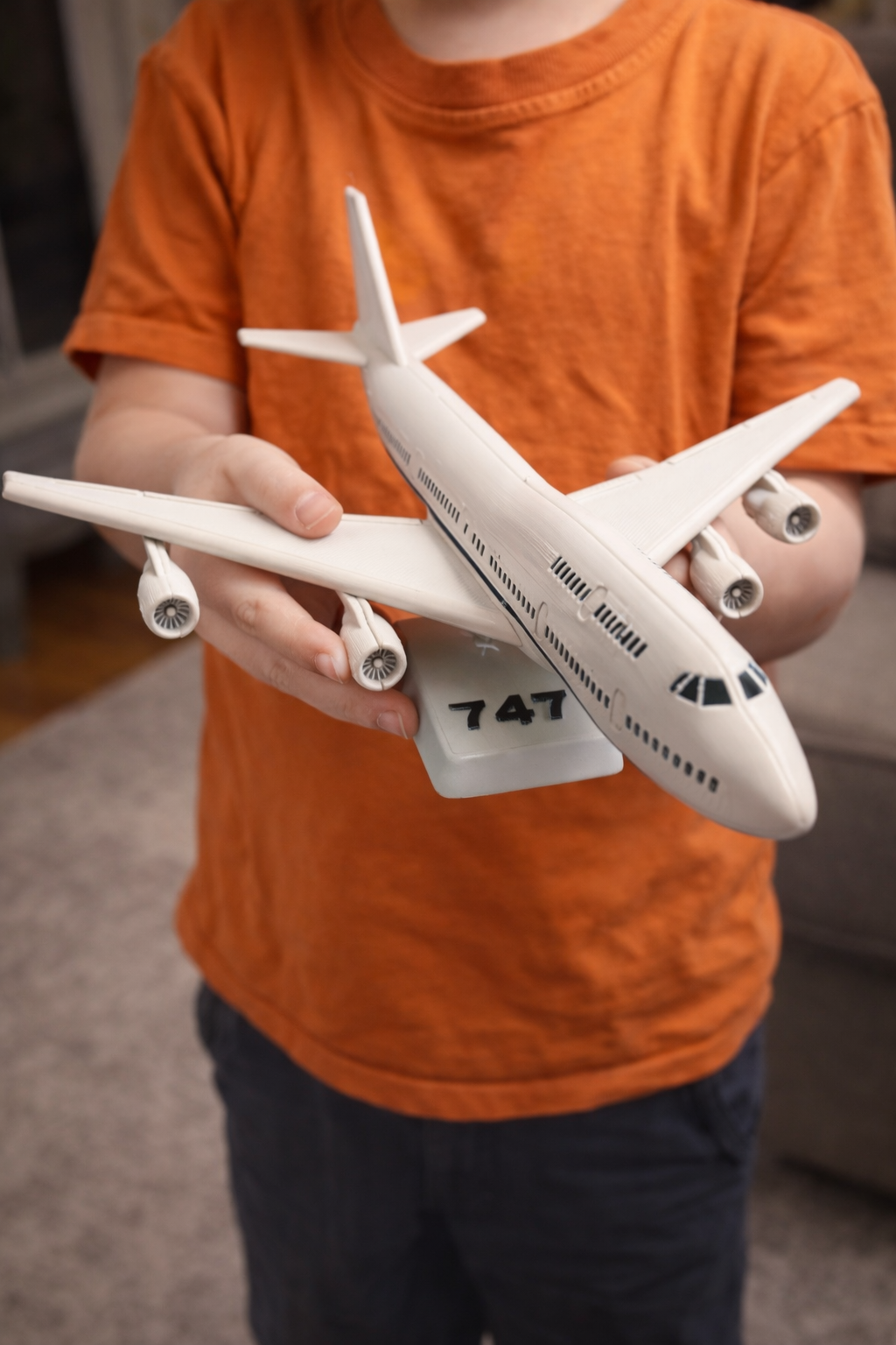 Boeing 747 Jumbo Jet 3D Printed Aircraft Model Kit – Commercial Airliner