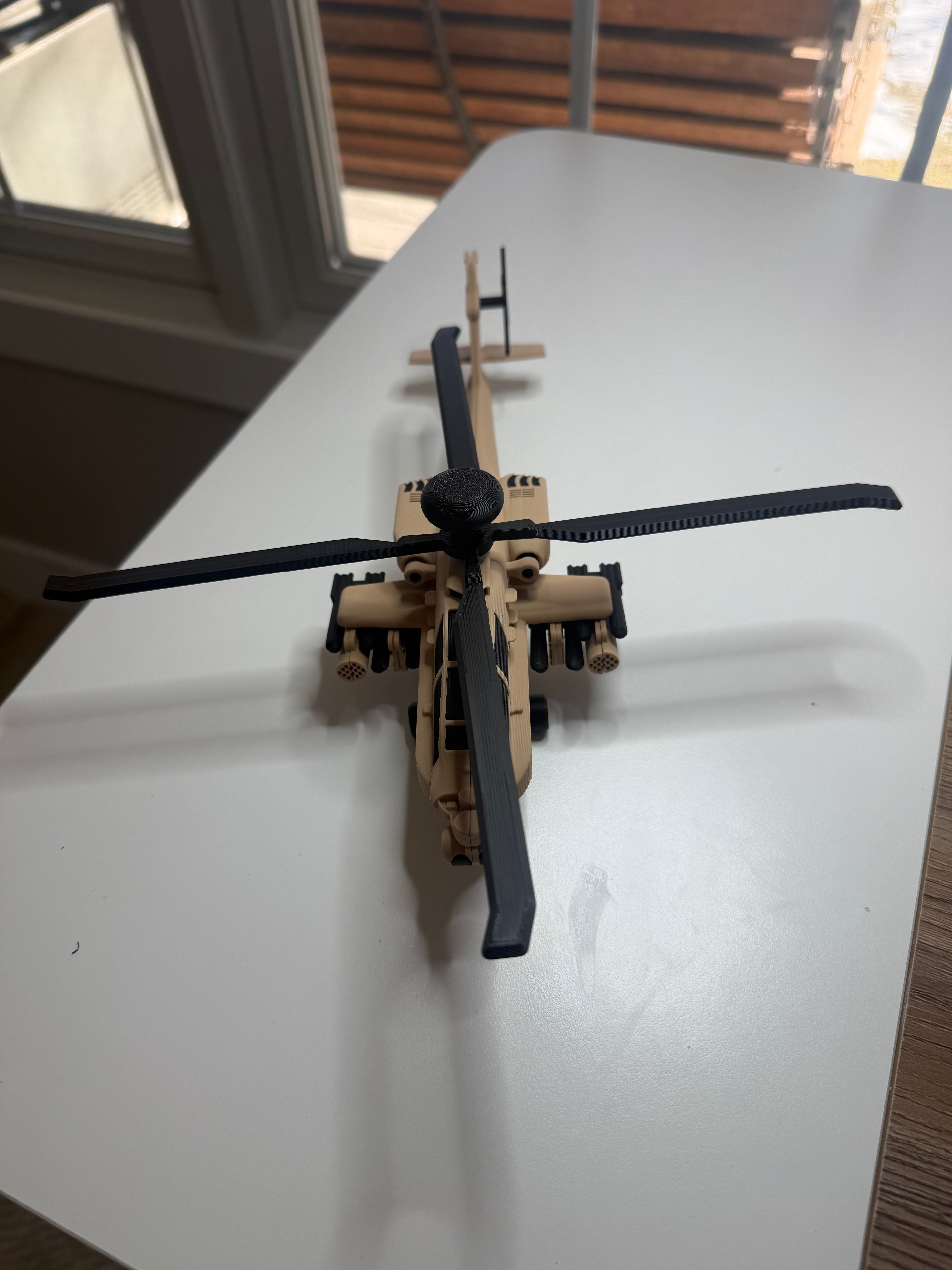 AH-64 Apache Helicopter 3D Printed Display Model – Military Attack Helicopter Edition