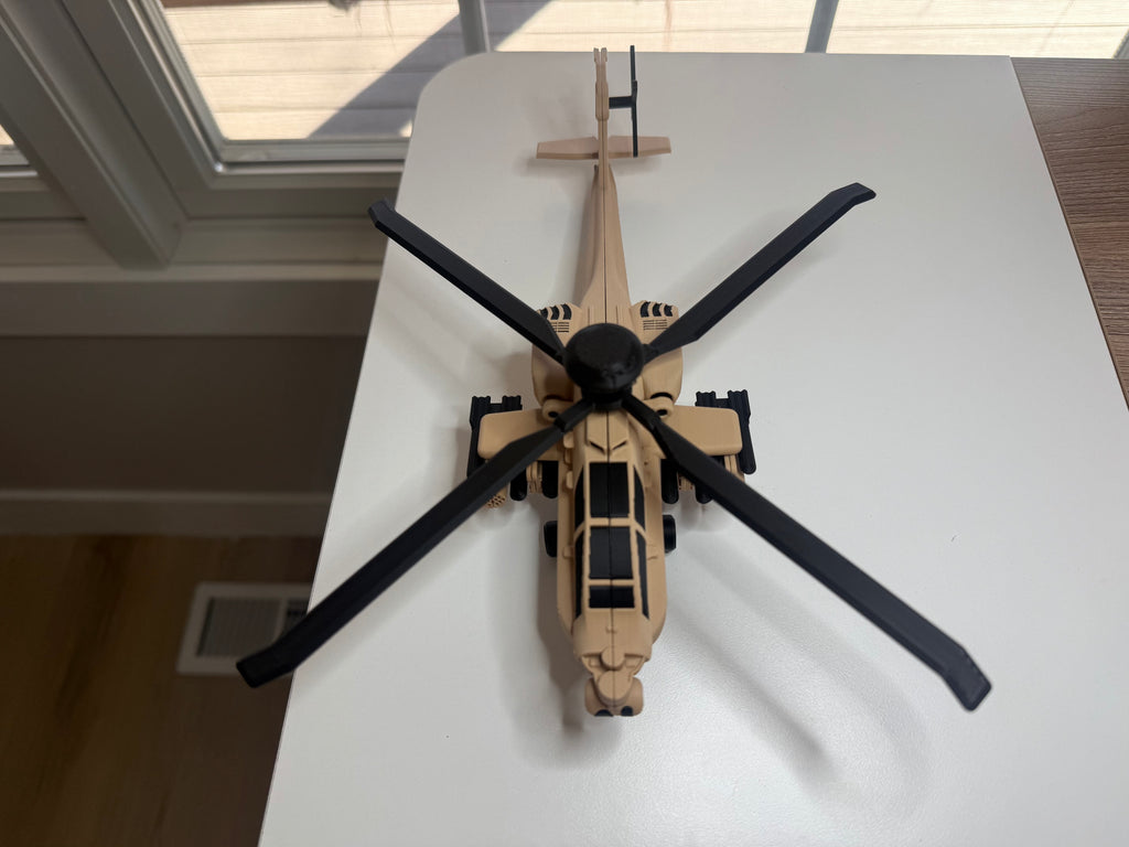AH-64 Apache Helicopter 3D Printed Display Model – Military Attack Helicopter Edition