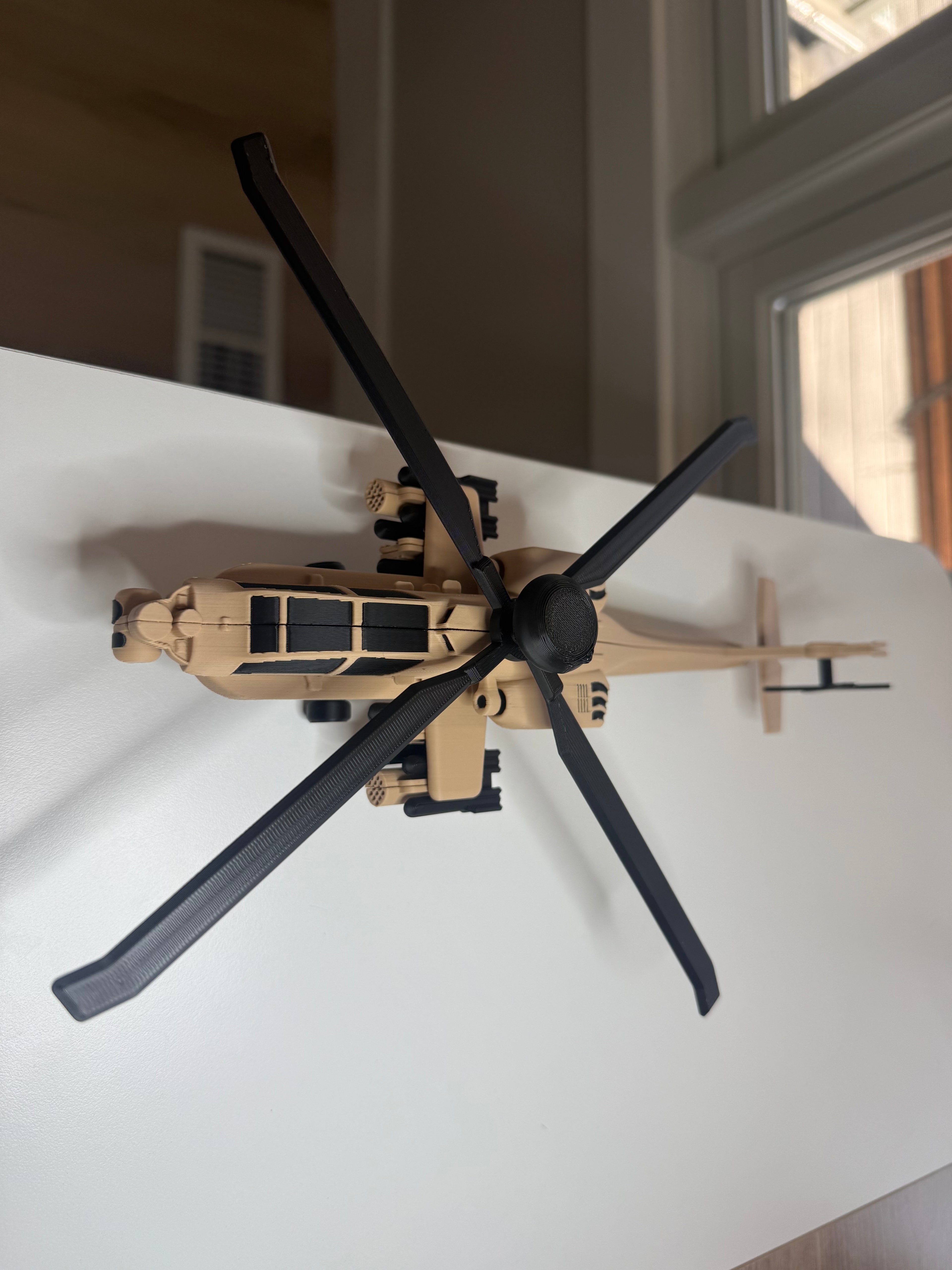 AH-64 Apache Helicopter 3D Printed Display Model – Military Attack Helicopter Edition