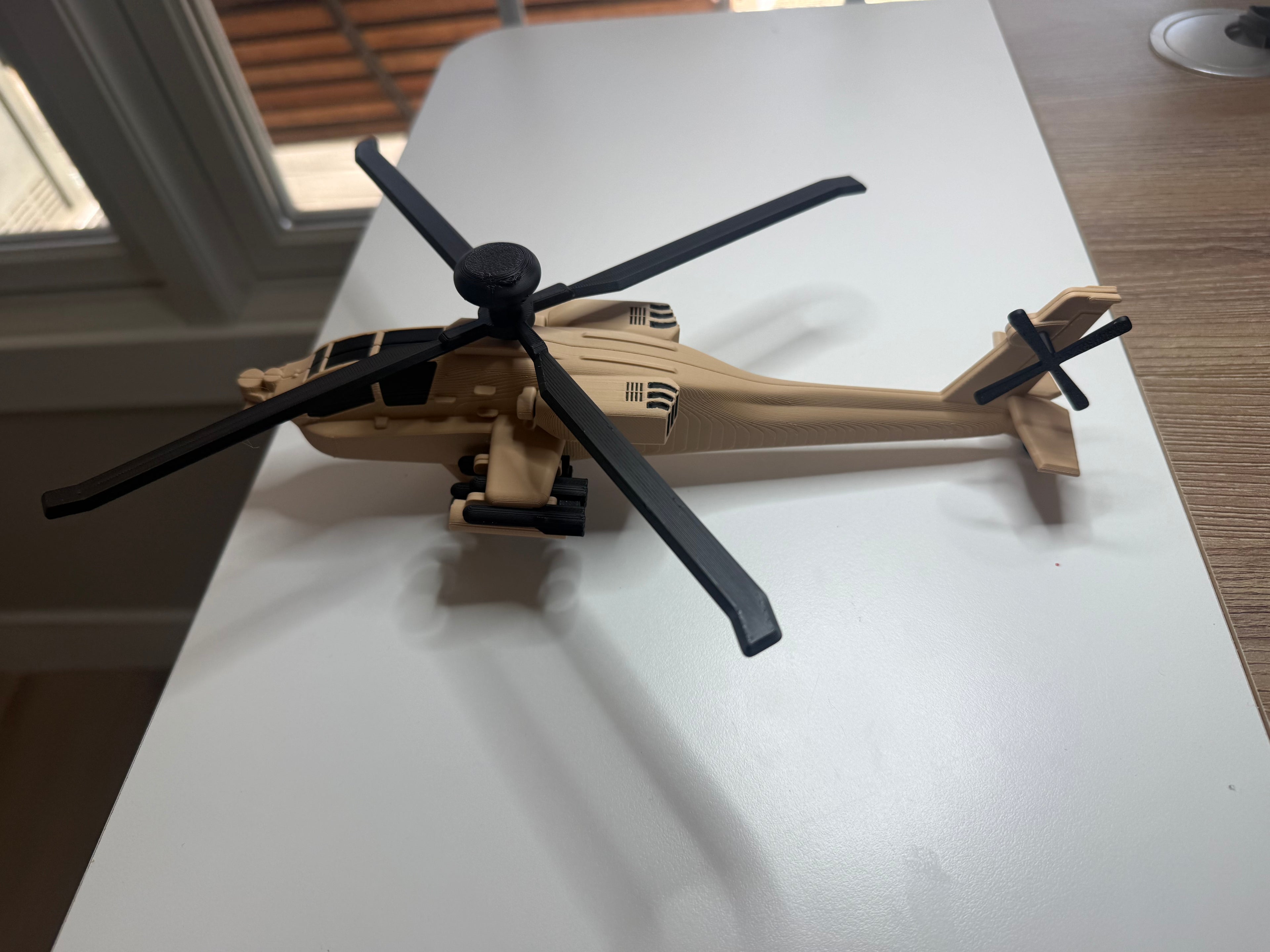 AH-64 Apache Helicopter 3D Printed Display Model – Military Attack Helicopter Edition