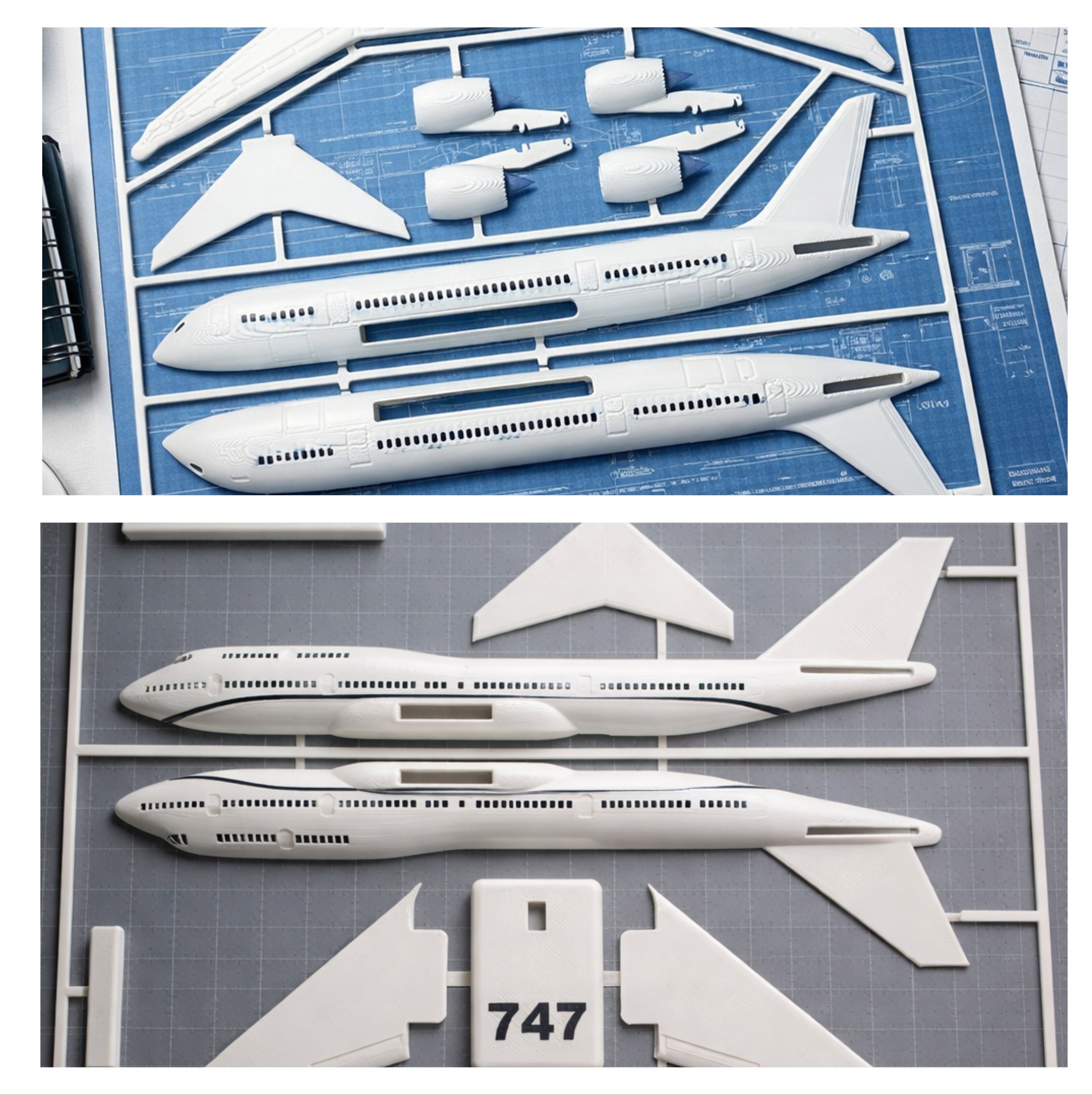 Aviation Starter Bundle 3D Printed Model Kit Collection – KC-135, Boeing 747, 787, Darkstar & Fighter Jets