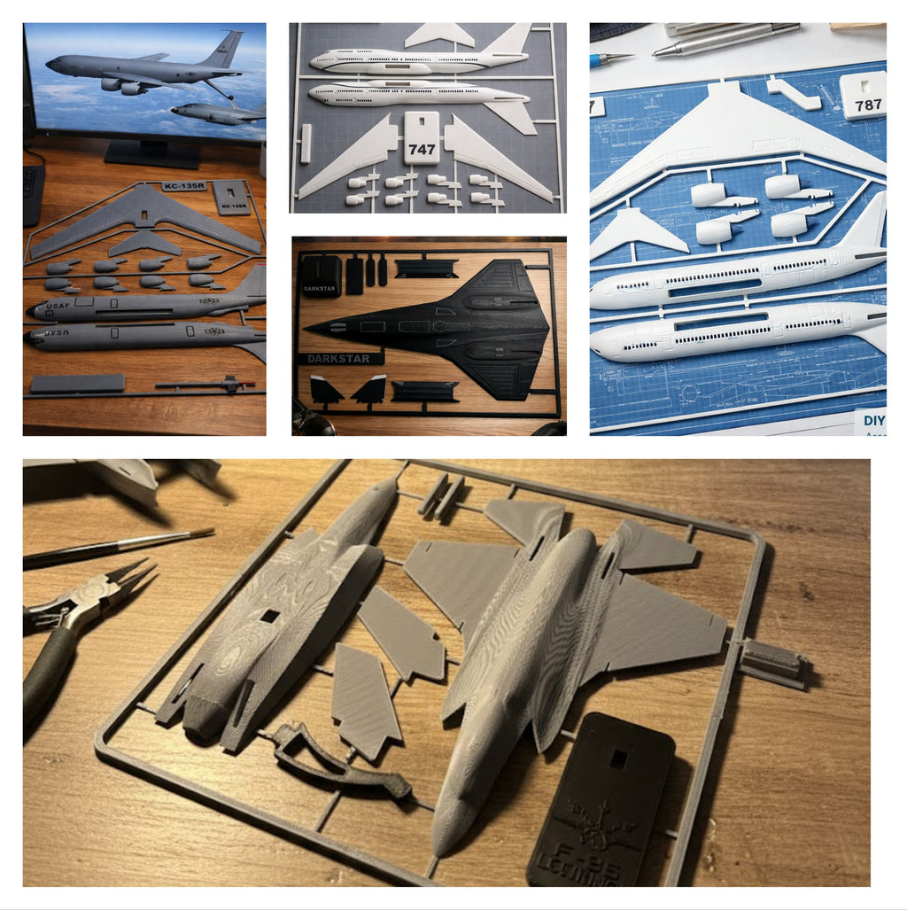 Aviation Starter Bundle 3D Printed Model Kit Collection – KC-135, Boeing 747, 787, Darkstar & Fighter Jets