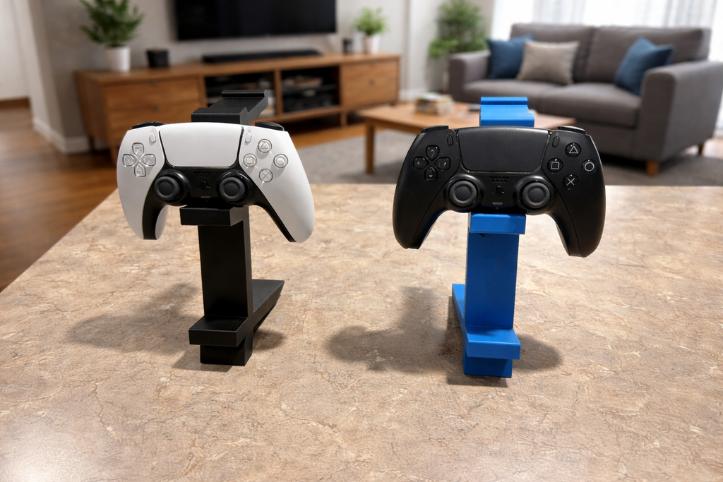 Dual PS5 Controller Stand – Minimalist Gaming Desk Organizer & Display Holder