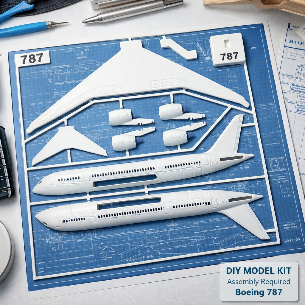 Boeing 787 Dreamliner 3D Printed Model Kit Boeing 787 Dreamliner 3D Printed Model Kit – Commercial Airliner DIY Build – Aviation Desk Decor – Passenger Jet Display Model