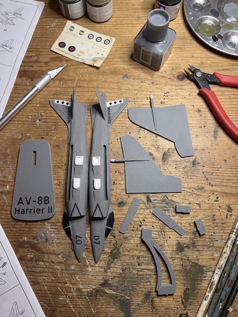 AV-8B Harrier II 3D Printed Model Kit Card