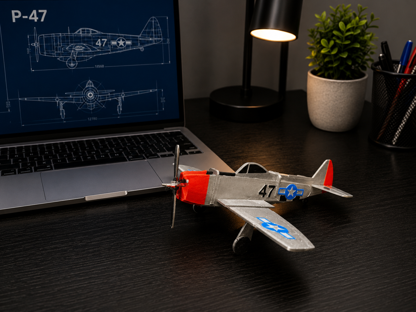 3D Printed P-47 Thunderbolt Model Kit – WWII Fighter Aircraft Build Kit