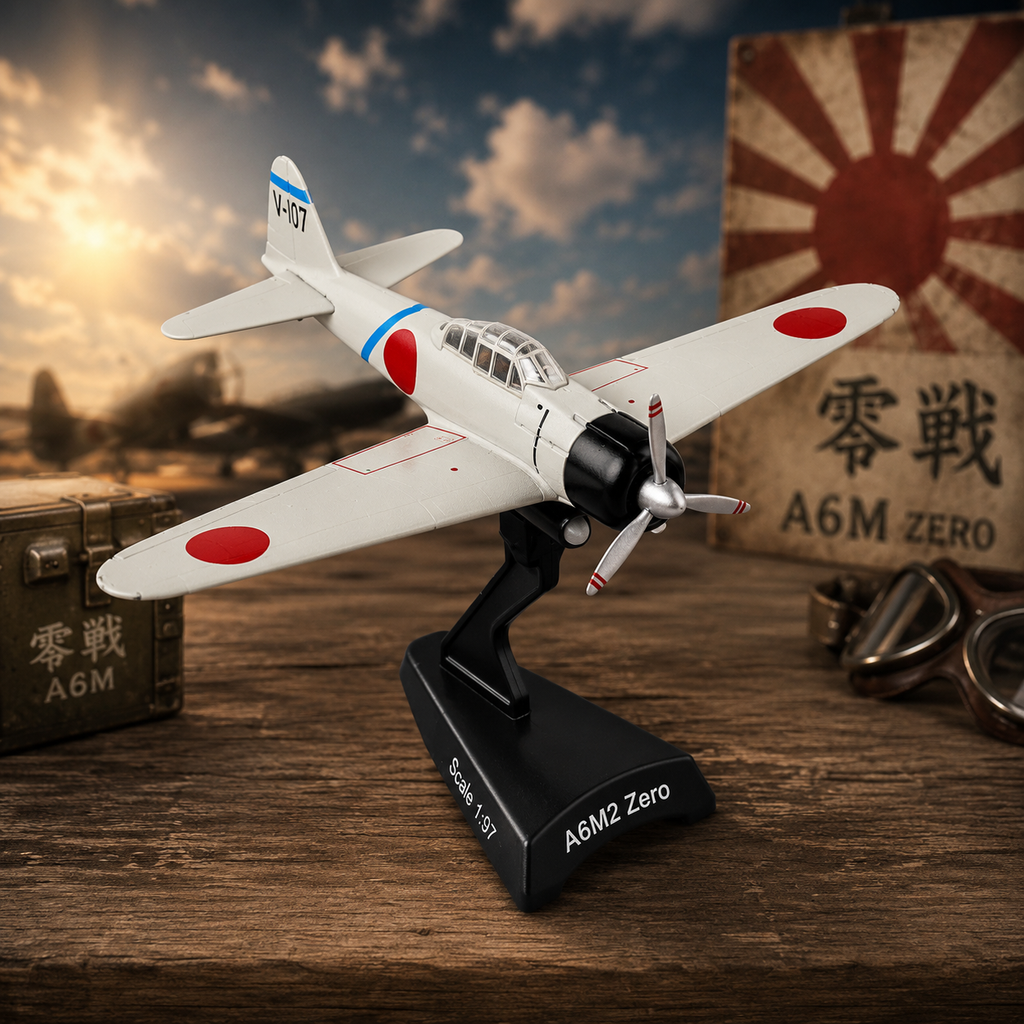 A6M2 Zero WWII Fighter Plane 3D Printed Model Kit – 1:97 Scale
