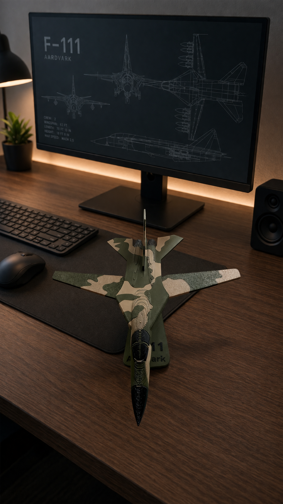 F-111 Aardvark 3D Printed Aircraft Model