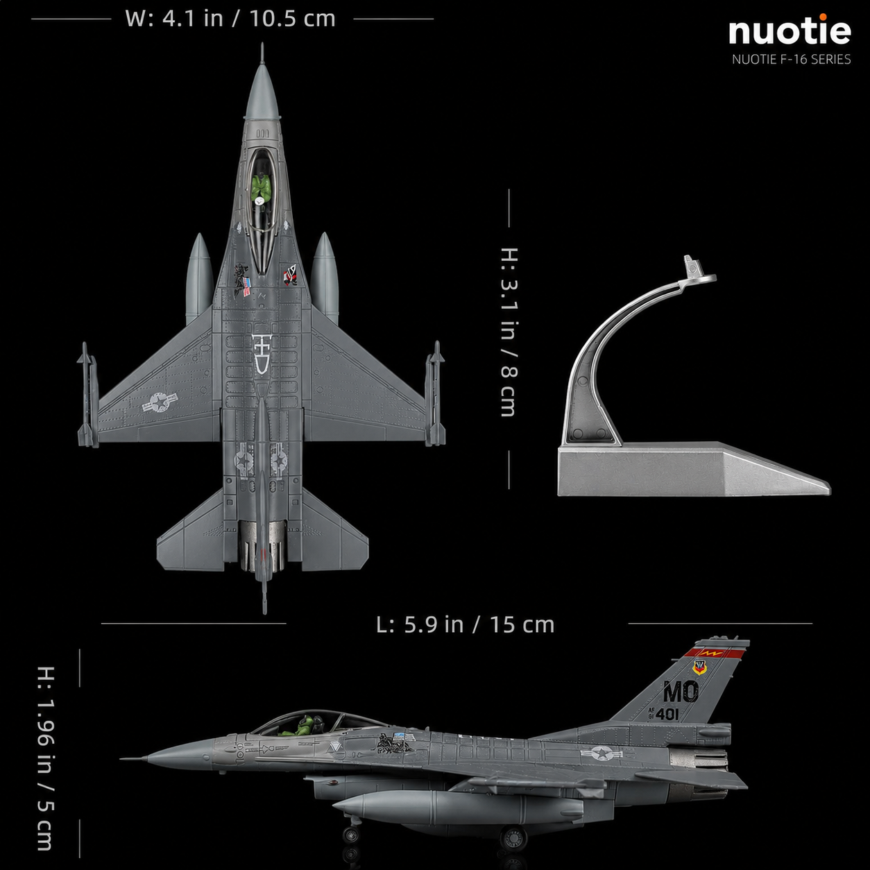F-16C Fighting Falcon 3D Printed Model Kit – 1:100 Scale