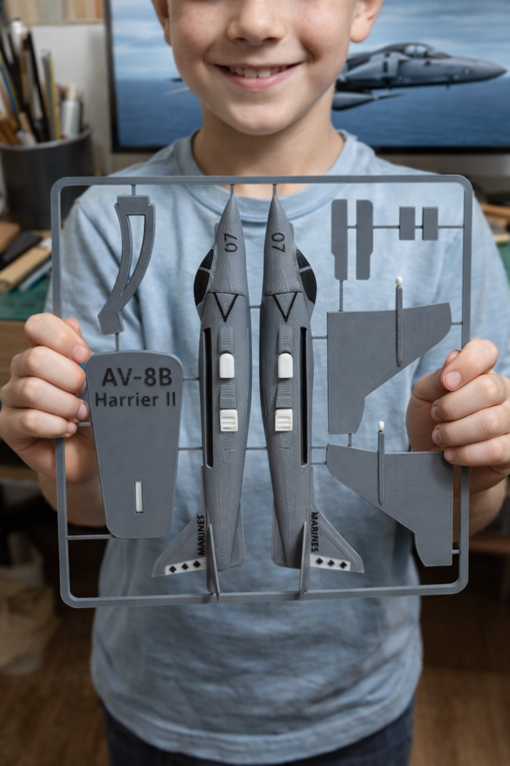 AV-8B Harrier II 3D Printed Model Kit Card