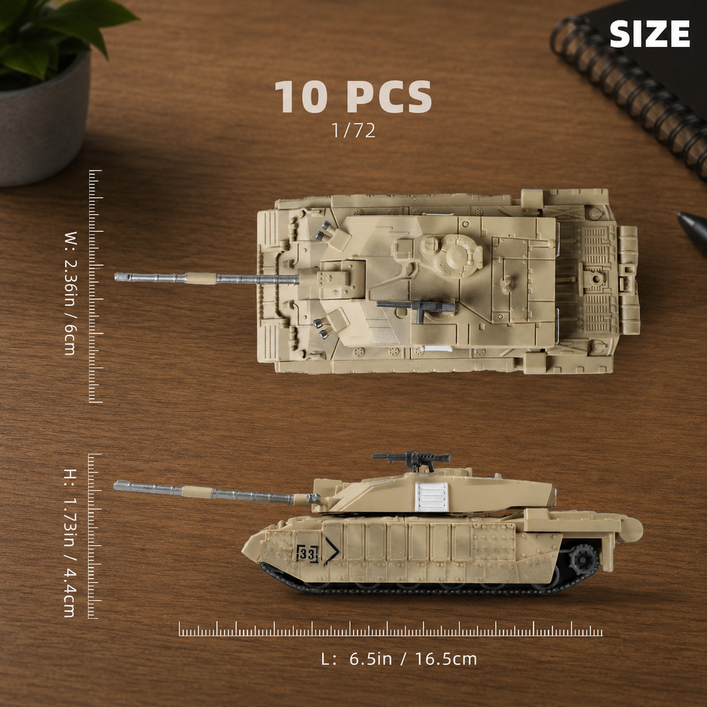 1/72 Scale Challenger 2 Military Tank Quick Build Model – 10 Piece Battle Tank Build