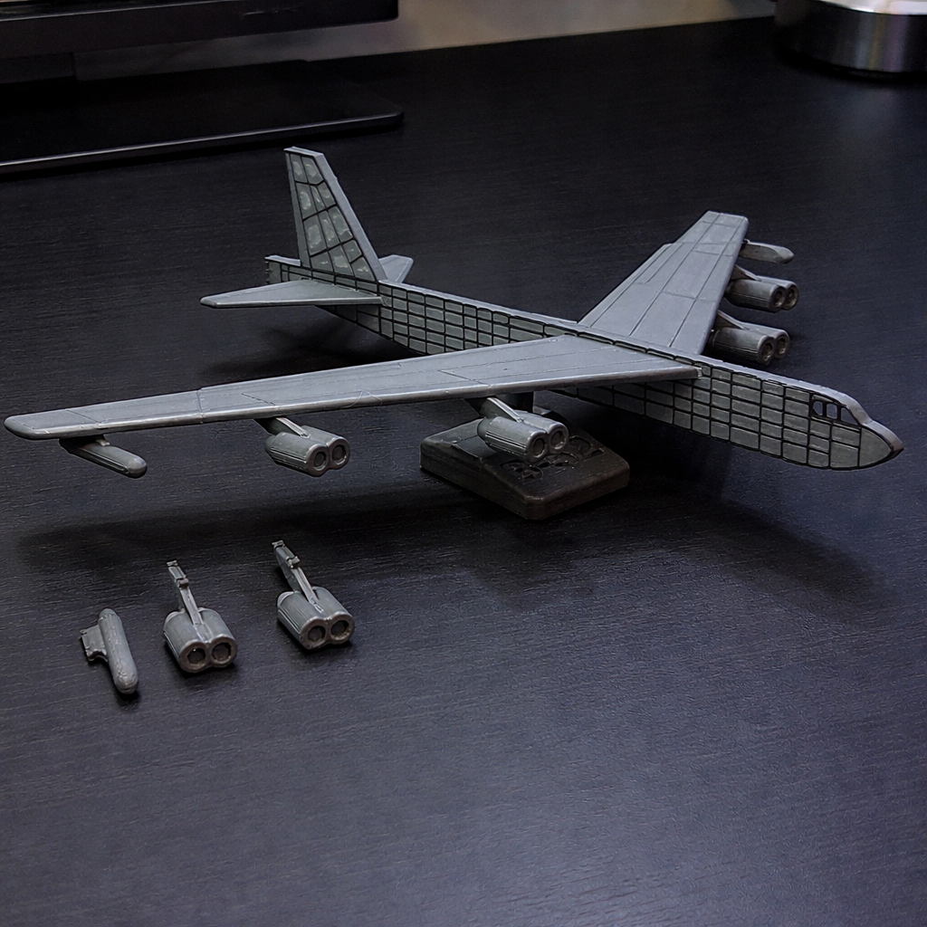 B-52 Stratofortress 3D Printed Bomber Model – Military Aircraft Desk Decor