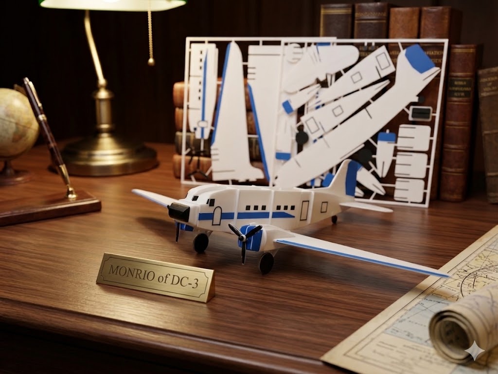 3D Printed DC-3 Airplane Model Kit – Classic Douglas Aircraft Build Kit