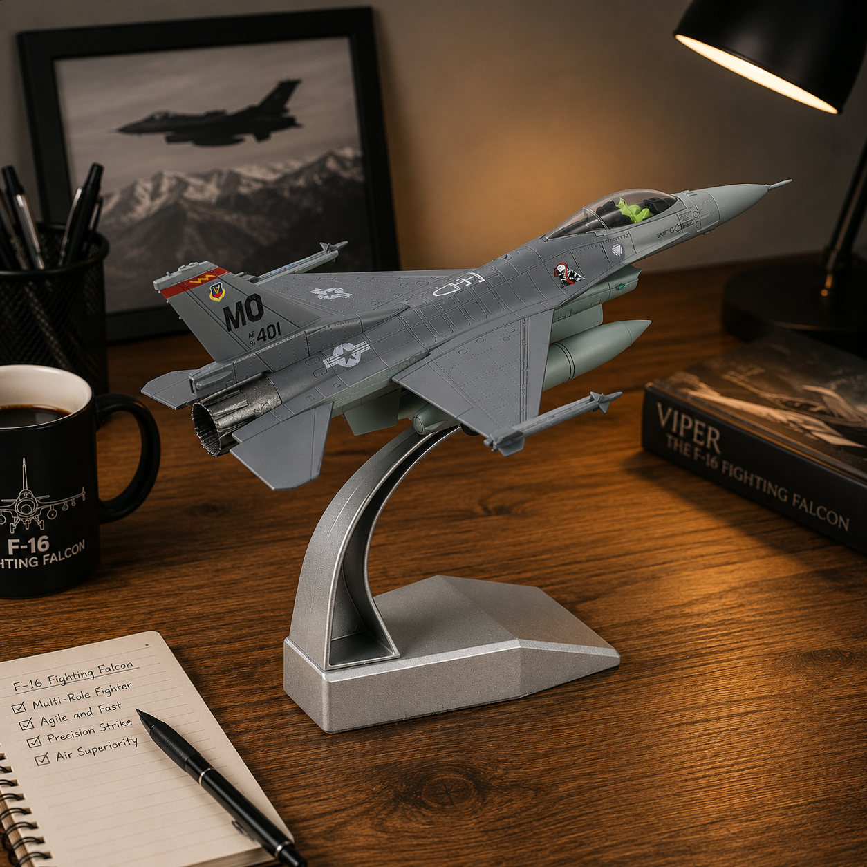 F-16C Fighting Falcon 3D Printed Model Kit – 1:100 Scale