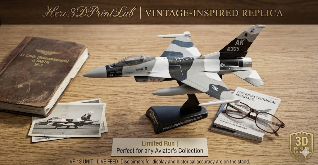 F-16 Fighting Falcon 3D Printed Model Kit – 1:126 Scale