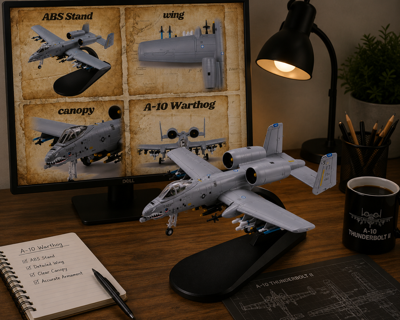 A-10 Thunderbolt II “Warthog” 3D Printed Model Kit – 1:100 Scale