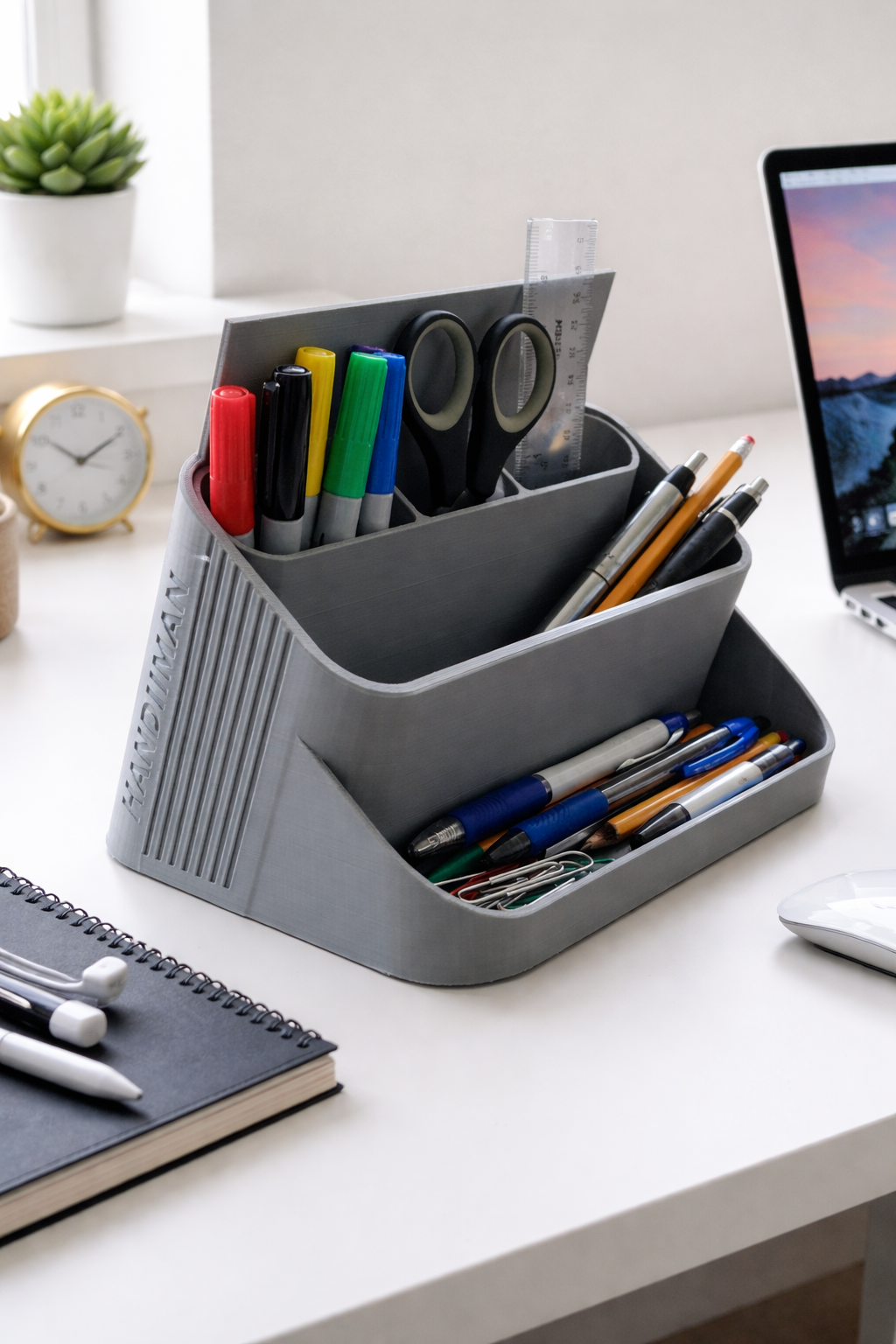 3D Printed Desk Organizer | Office Supply Holder | Pen Pencil and Stationery Storage Tray