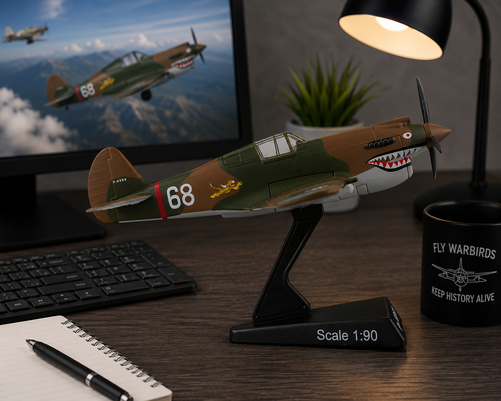 P-40 Warhawk “Hell’s Angels” 3D Printed Model Kit – 1:90 Scale
