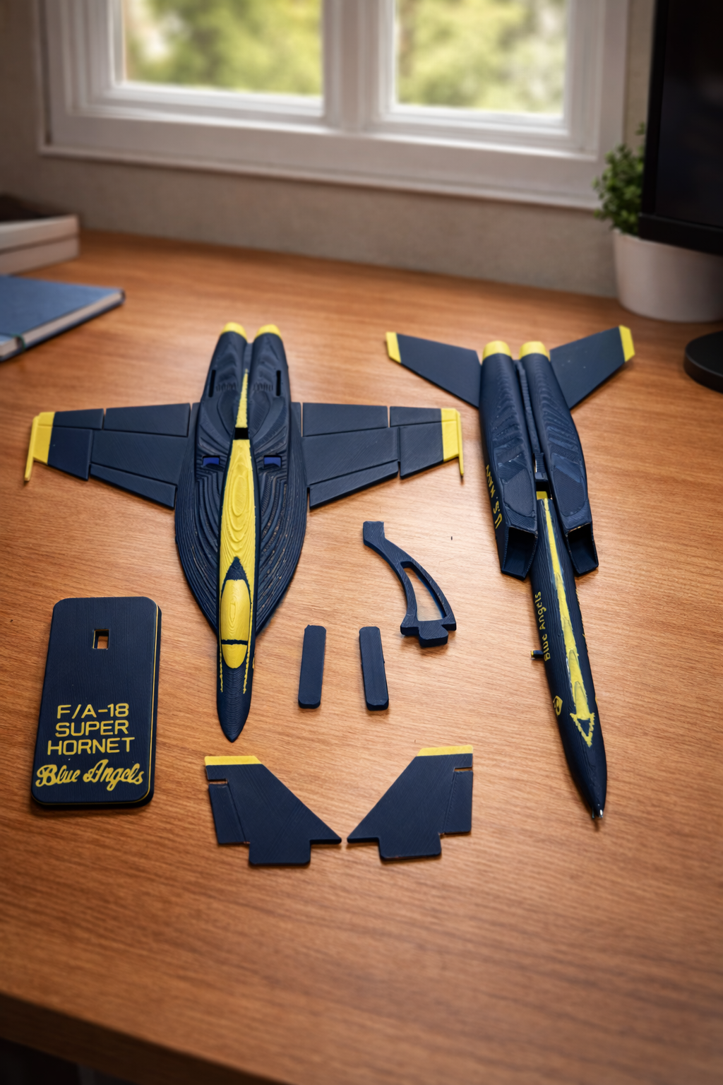 Blue Angels F/A-18 Super Hornet 3D Printed Aircraft Model Kit – Navy Demonstration Jet Edition