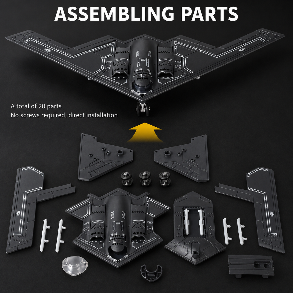 1/200 Scale B-2 Spirit Stealth Bomber Model Kit – 20 Piece Quick Build Aircraft