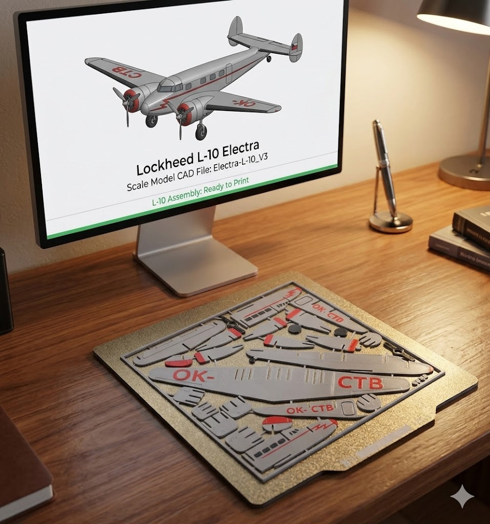 3D Printed Lockheed L-10 Electra Model Kit – Classic Vintage Airliner Build Kit