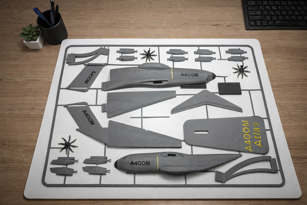 Airbus A400M Atlas 3D Printed Aircraft Model Kit – Military Cargo Plane Edition