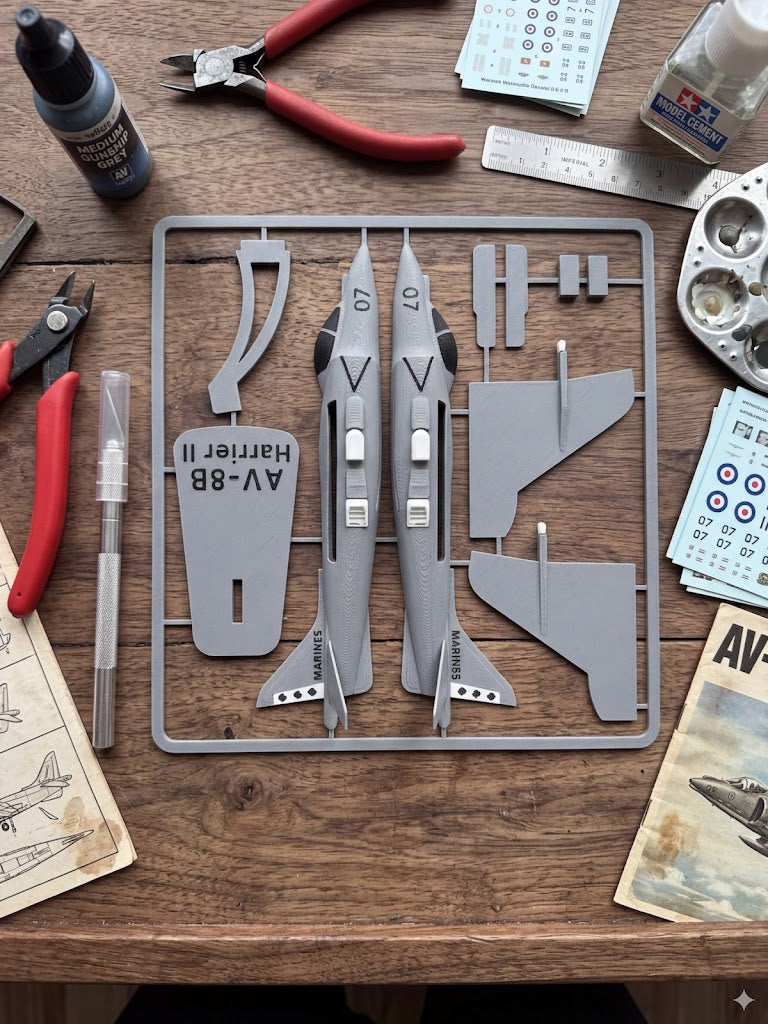 AV-8B Harrier II 3D Printed Model Kit Card