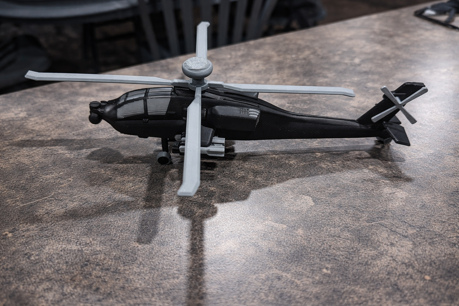 AH-64 Apache Helicopter 3D Printed Display Model – Military Attack Helicopter Edition