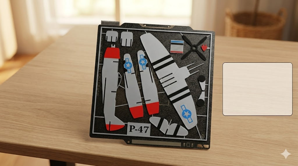 3D Printed P-47 Thunderbolt Model Kit – WWII Fighter Aircraft Build Kit