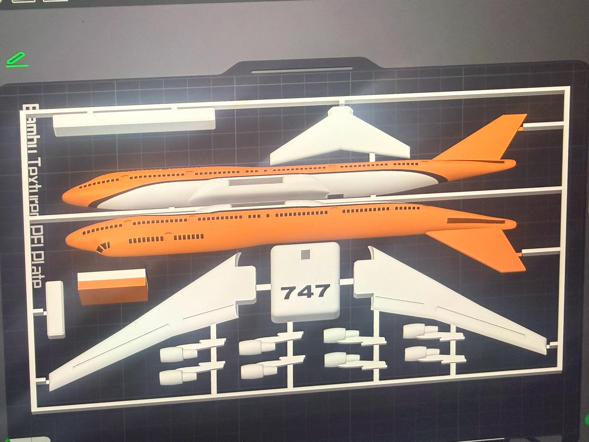 Boeing 747 Jumbo Jet 3D Printed Aircraft Model Kit – Commercial Airliner