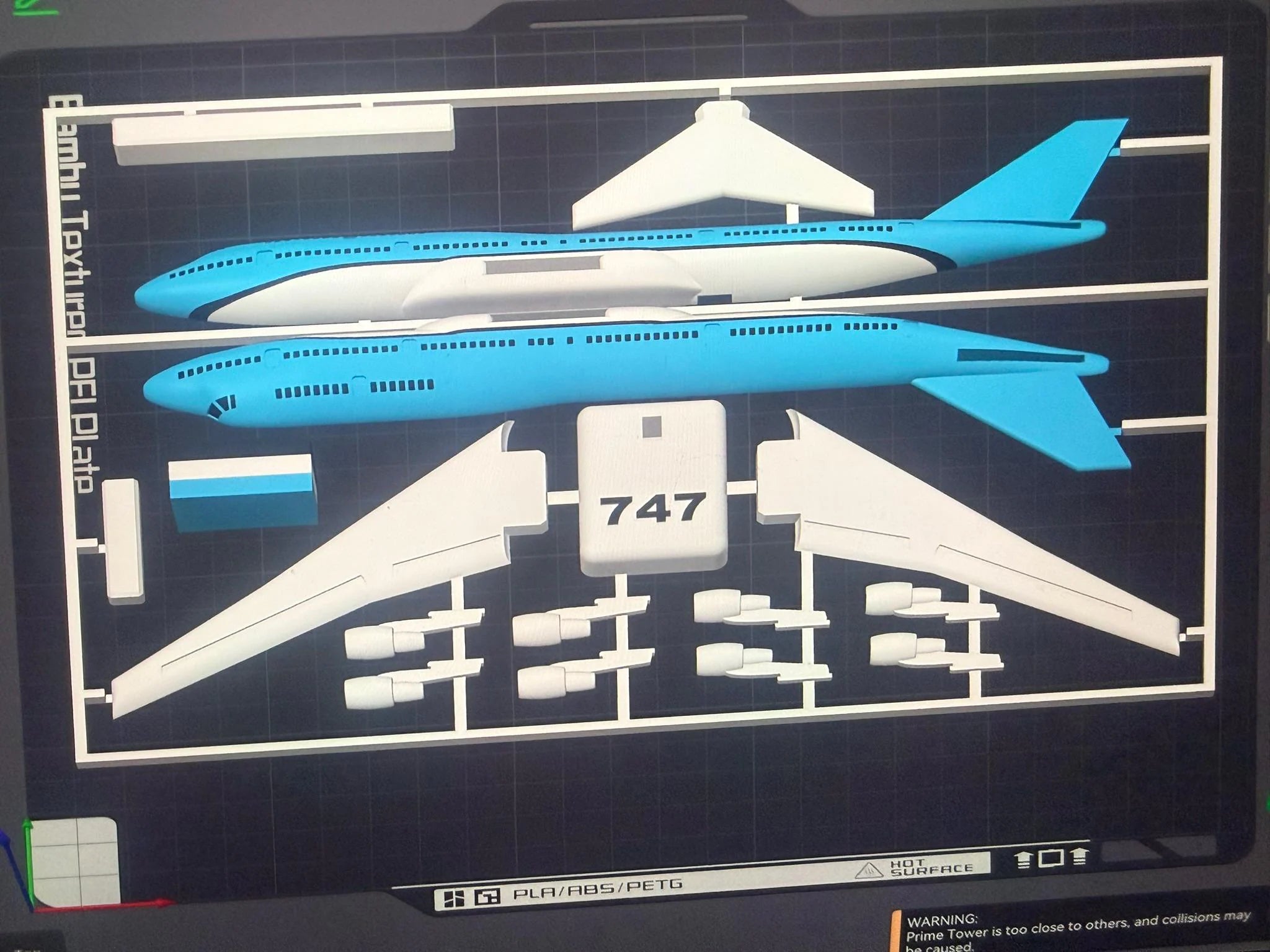 Boeing 747 Jumbo Jet 3D Printed Aircraft Model Kit – Commercial Airliner