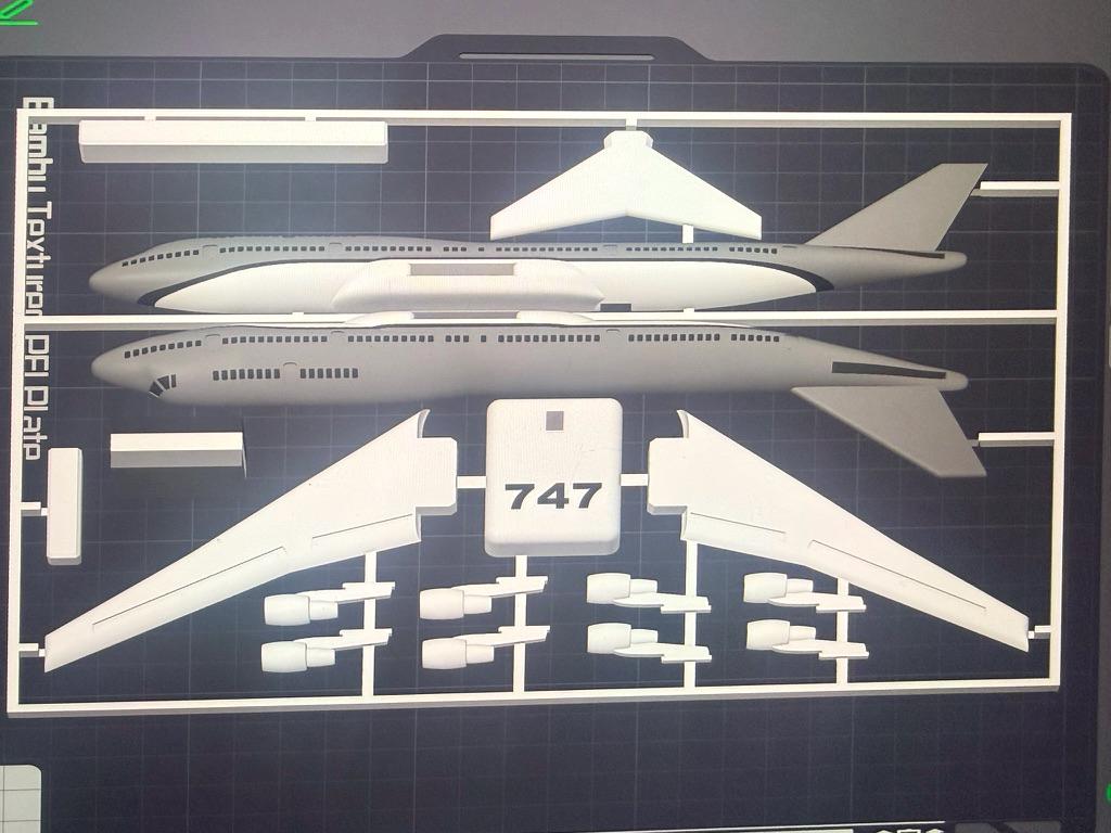 Boeing 747 Jumbo Jet 3D Printed Aircraft Model Kit – Commercial Airliner
