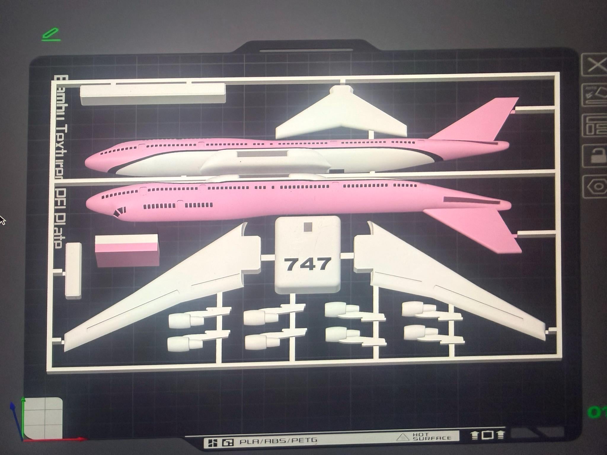 Boeing 747 Jumbo Jet 3D Printed Aircraft Model Kit – Commercial Airliner