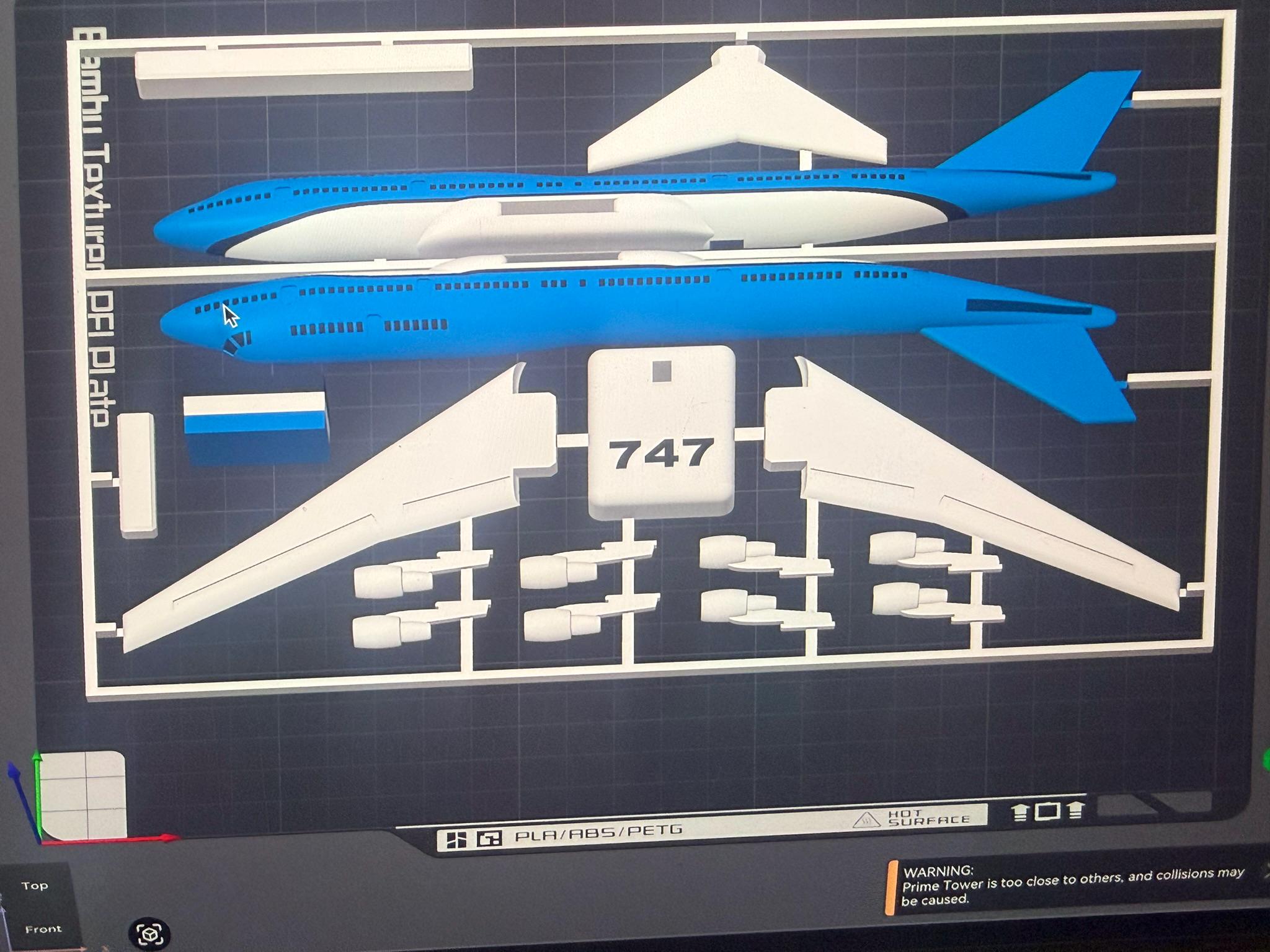Boeing 747 Jumbo Jet 3D Printed Aircraft Model Kit – Commercial Airliner