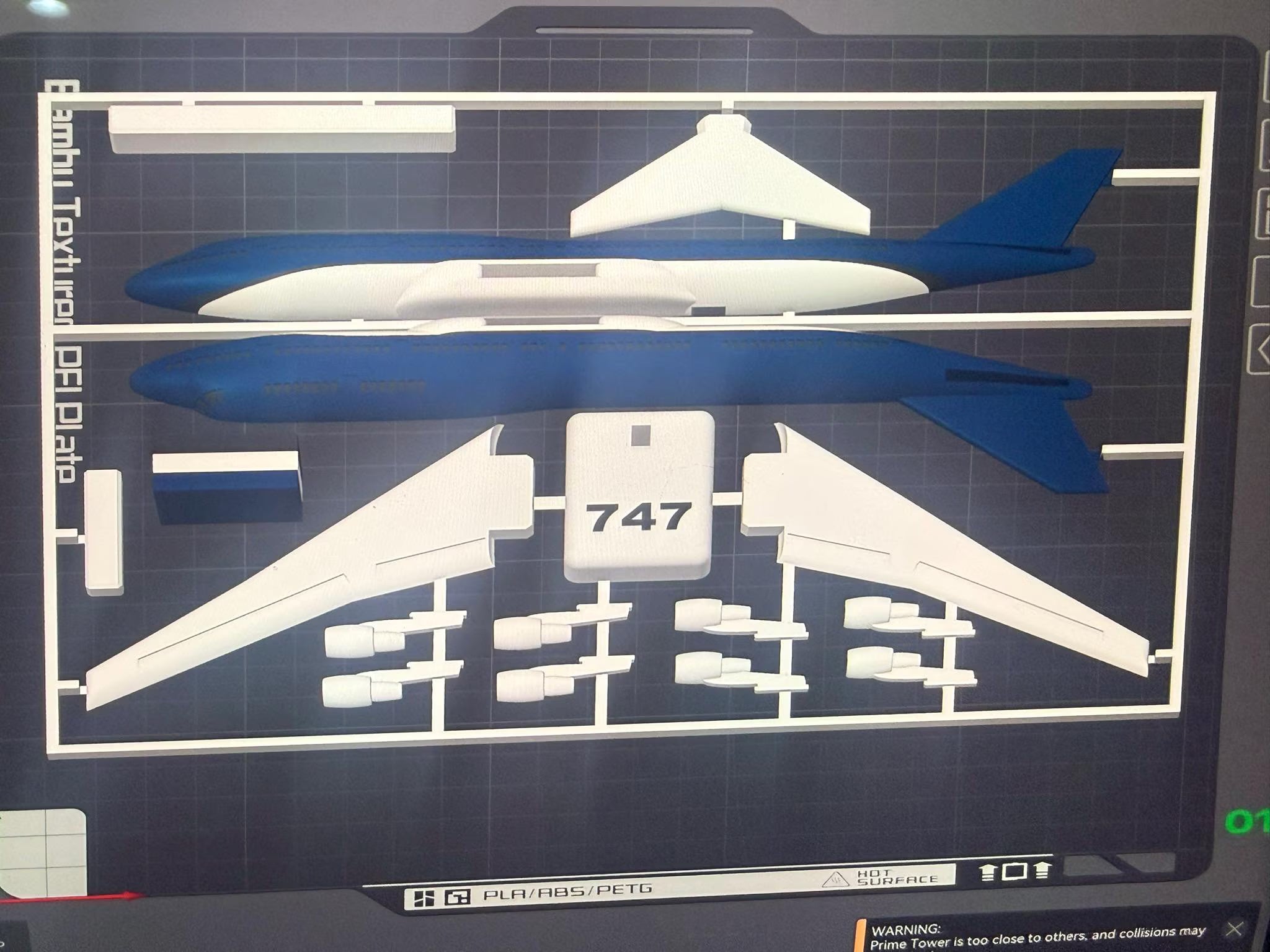 Boeing 747 Jumbo Jet 3D Printed Aircraft Model Kit – Commercial Airliner