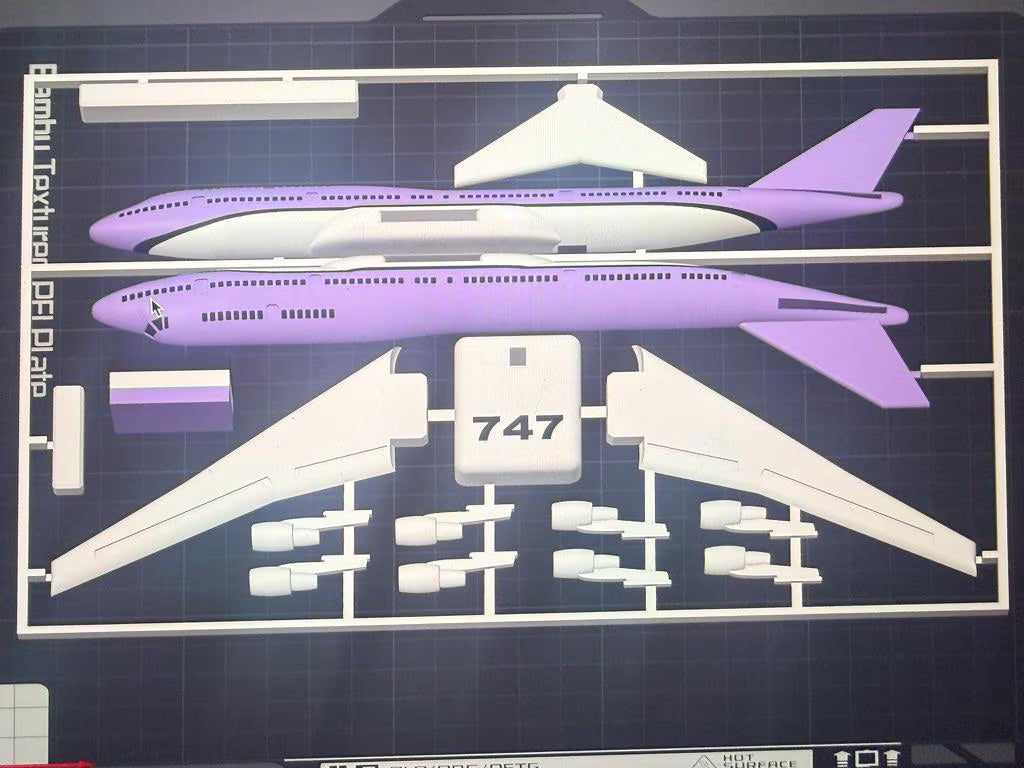 Boeing 747 Jumbo Jet 3D Printed Aircraft Model Kit – Commercial Airliner