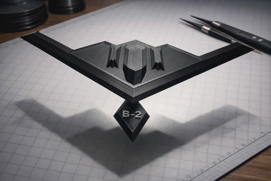 B-2 Spirit Stealth Bomber Desk Display B-2 Spirit Stealth Bomber Desk Display – 3D Printed Military Aircraft Decor – Stealth Bomber Stand – Aviation Office Decor