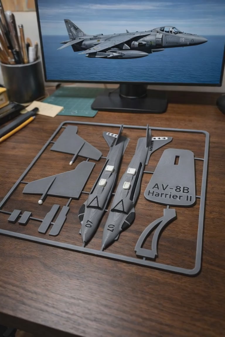 AV-8B Harrier II 3D Printed Model Kit Card