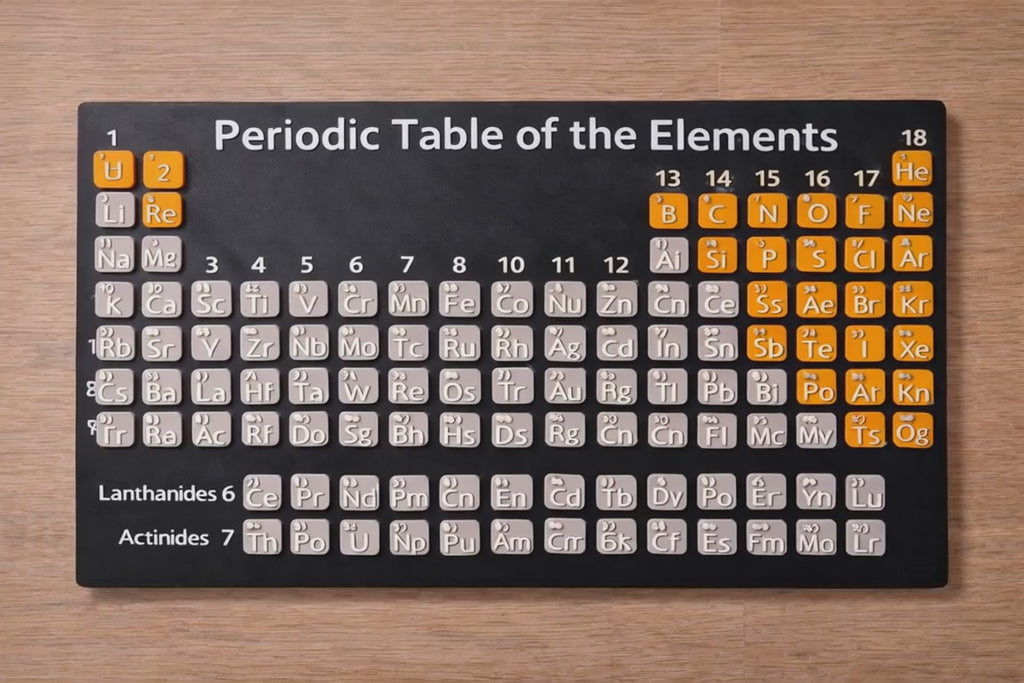 3D Printed Periodic Table Display | Science Desk Decor | Educational Element Wall Art