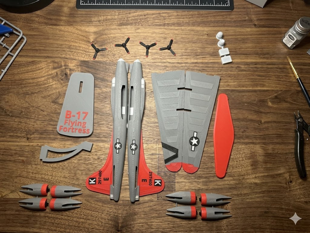 B-17 Flying Fortress 3D Printed Aircraft Model Kit – WWII Bomber Edition