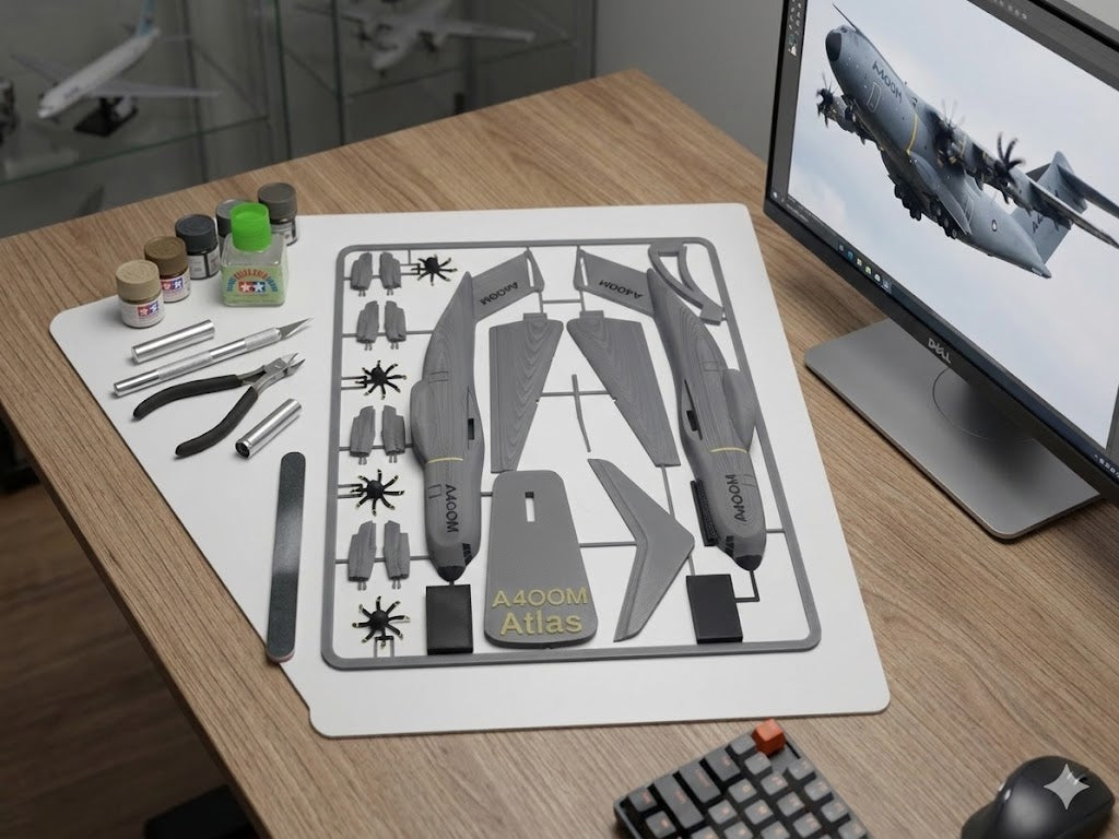 Airbus A400M Atlas 3D Printed Aircraft Model Kit – Military Cargo Plane Edition