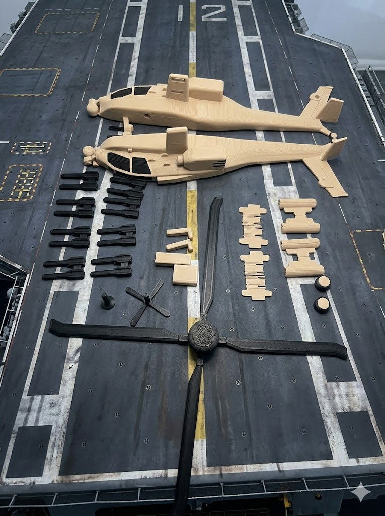 AH-64 Apache Helicopter 3D Printed Display Model – Military Attack Helicopter Edition