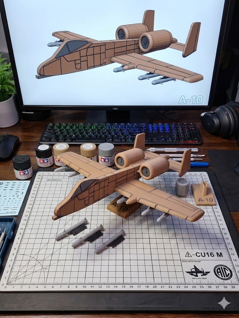 A-10 Warthog Model Kit Card – 3D Printed Aircraft Build Kit