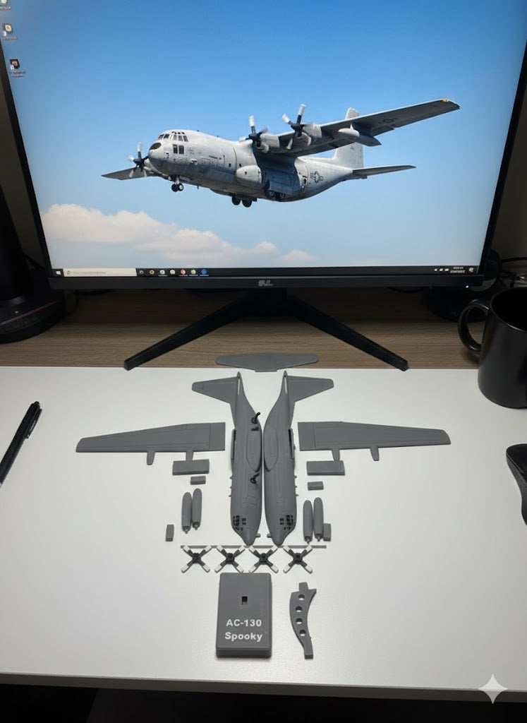 AC-130 Spooky 3D Printed Aircraft Model Kit – Military Gunship Plane