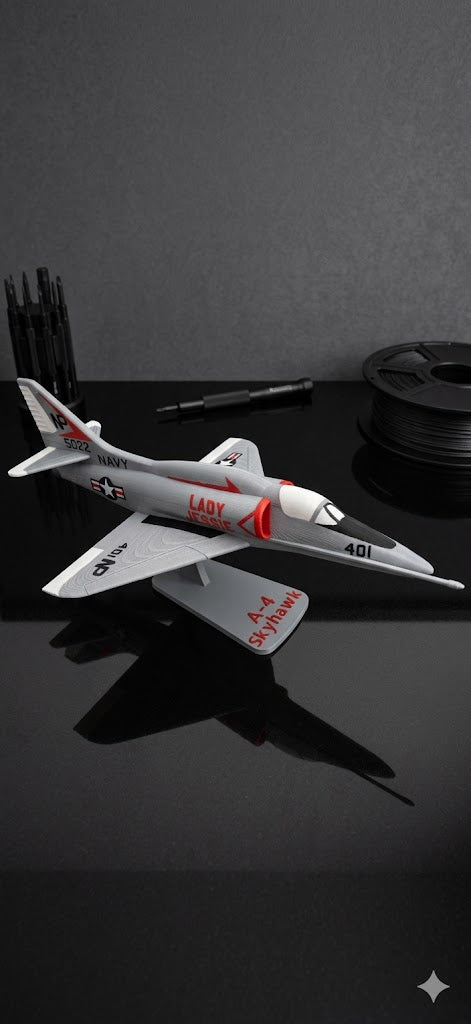A-4 Skyhawk Loose Piece Display Model – 3D Printed Navy Jet Aircraft Decor