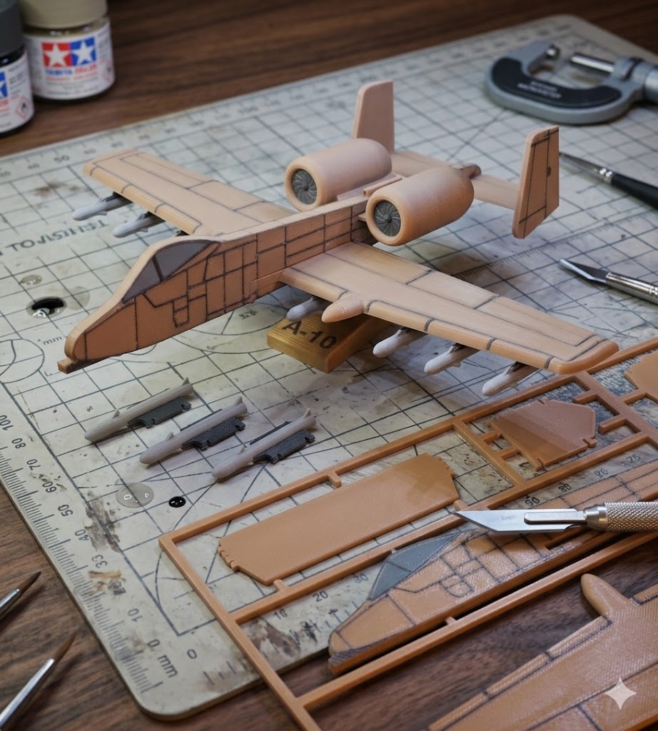 A-10 Warthog Model Kit Card – 3D Printed Aircraft Build Kit