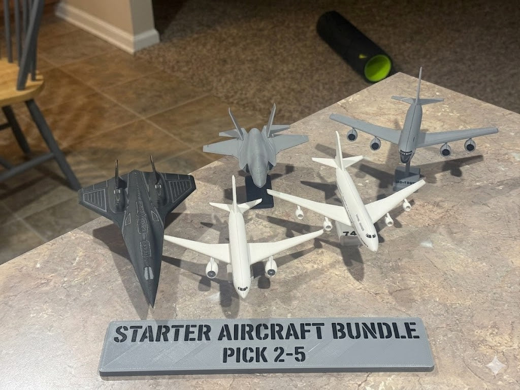 Aviation Starter Bundle 3D Printed Model Kit Collection – KC-135, Boeing 747, 787, Darkstar & Fighter Jets
