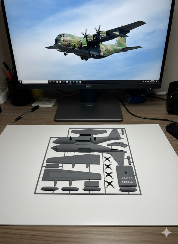 AC-130 Spooky 3D Printed Aircraft Model Kit – Military Gunship Plane